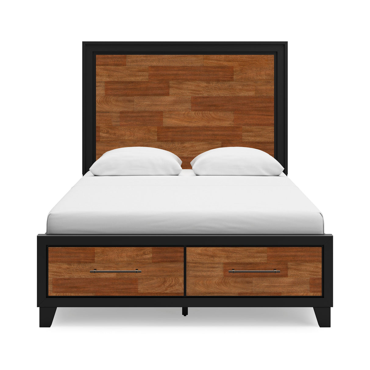 Kraeburn Brown/Black Queen Storage Panel Bed by Ashley at Eve Furniture