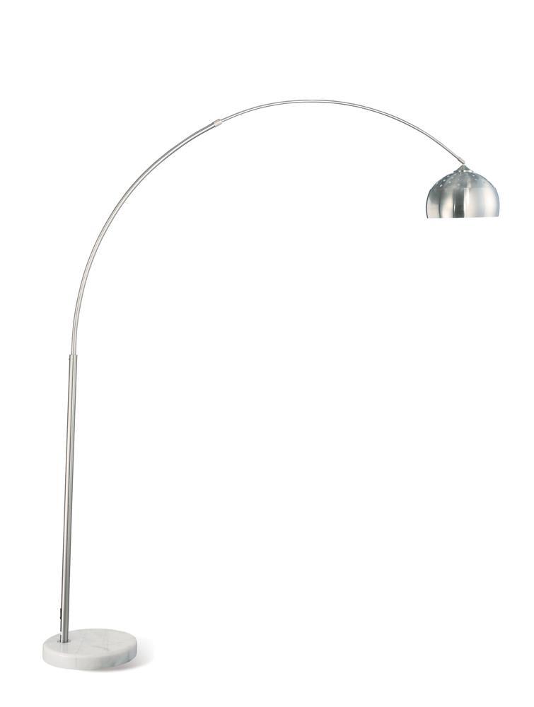 Krester Brushed Steel/Chrome Arched Floor Lamp by Coaster at Eve Furniture