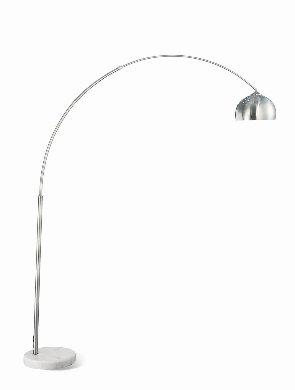 Krester Brushed Steel/Chrome Arched Floor Lamp by Coaster at Eve Furniture