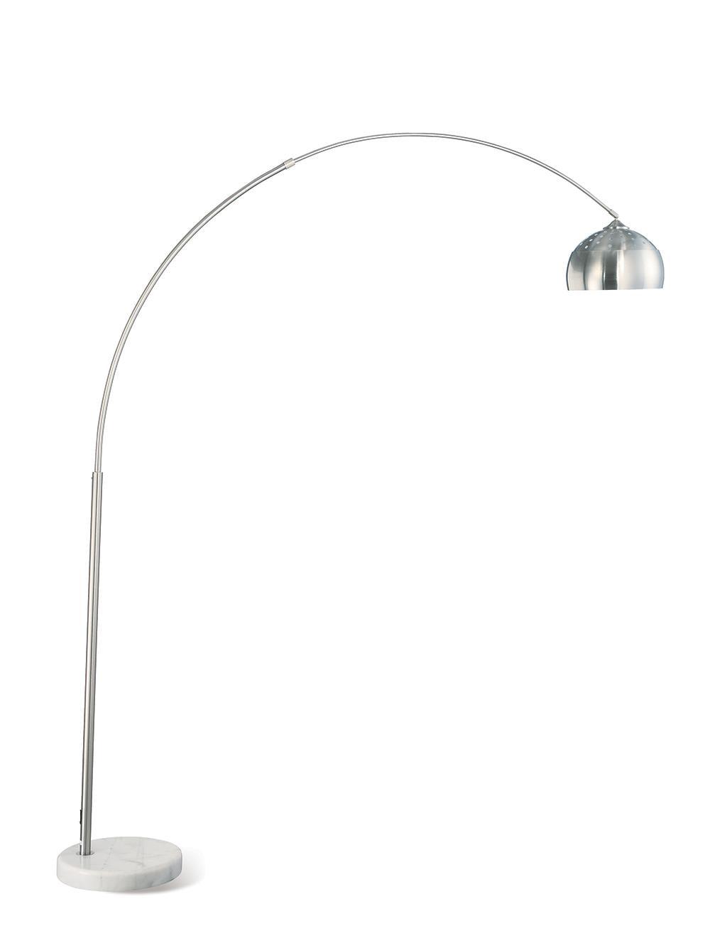 Krester Brushed Steel/Chrome Arched Floor Lamp by Coaster at Eve Furniture