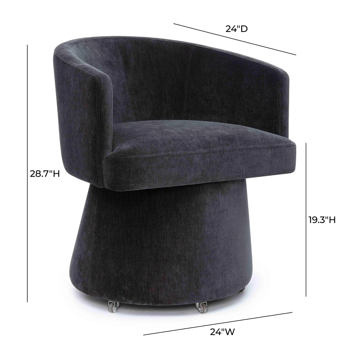Kristen Upcycled Chenille Rolling Desk Chair by TOV Furniture at Eve Furniture