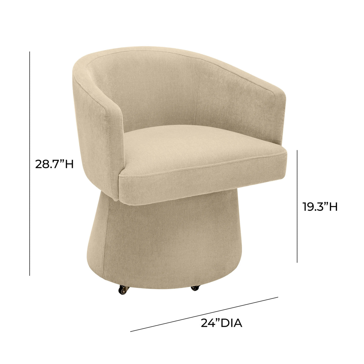Kristen Upcycled Chenille Rolling Desk Chair by TOV Furniture at Eve Furniture