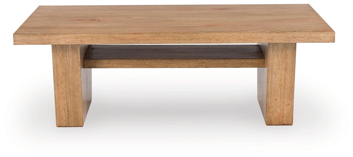 Kristiland Light Brown Coffee Table by Ashley at Eve Furniture