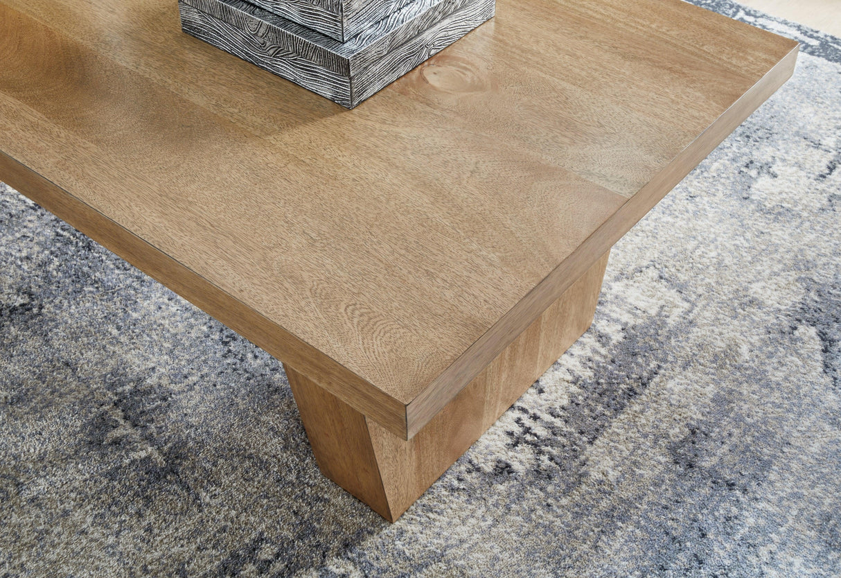 Kristiland Light Brown Coffee Table by Ashley at Eve Furniture