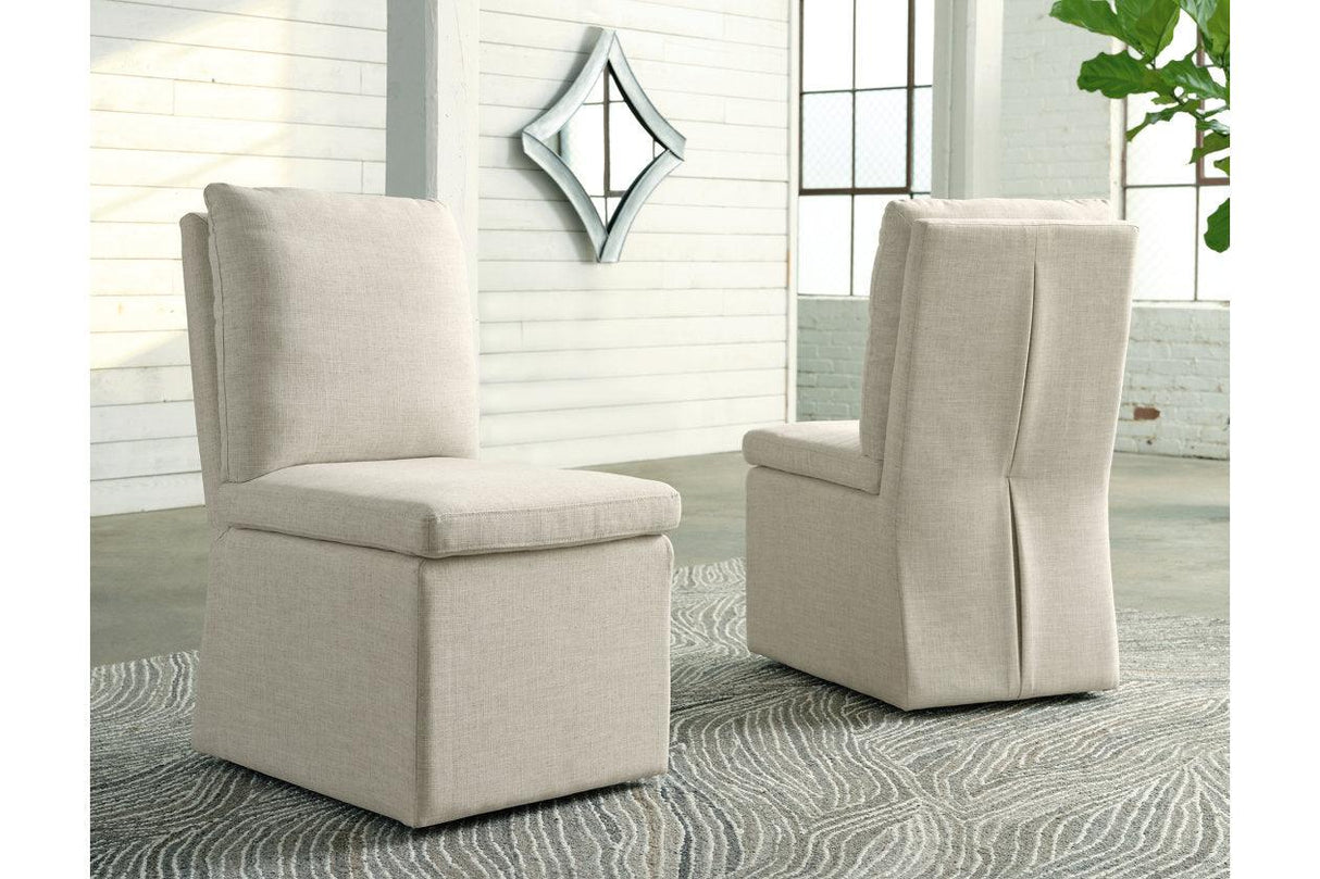 Krystanza Oatmeal Dining Chair, Set of 2 by Ashley at Eve Furniture