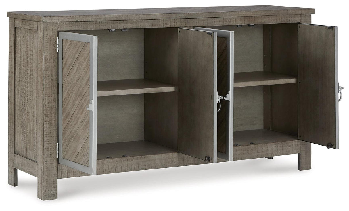 Krystanza Weathered Gray Dining Server by Ashley at Eve Furniture