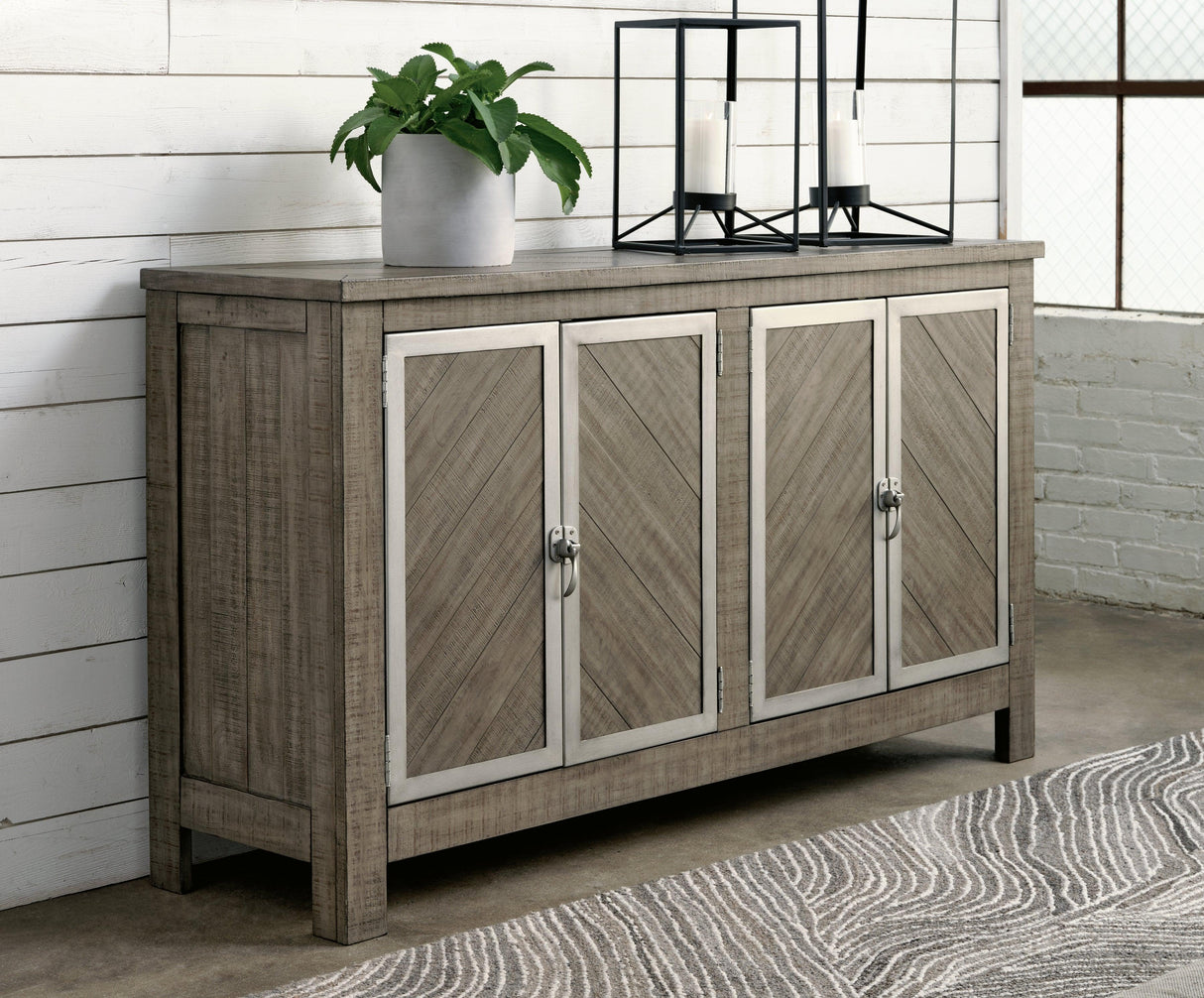 Krystanza Weathered Gray Dining Server by Ashley at Eve Furniture