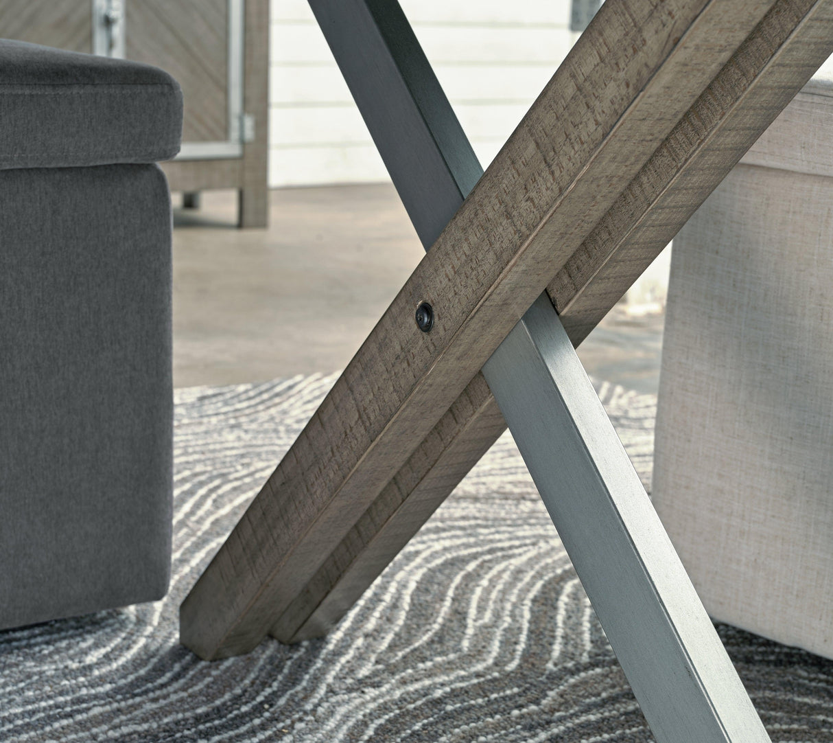 Krystanza Weathered Gray Dining Table by Ashley at Eve Furniture