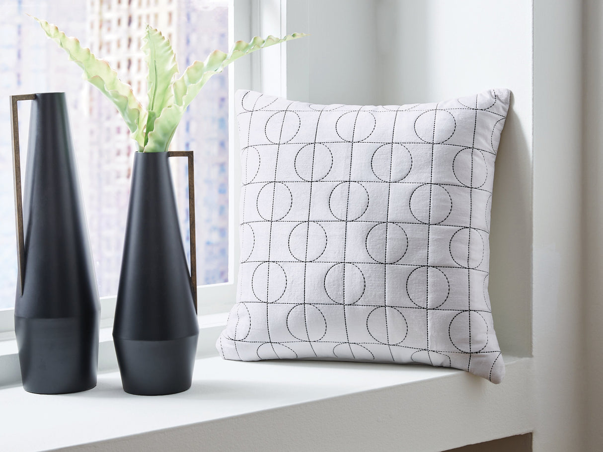 Kydner White/Black Pillow (Set of 4) by Ashley at Eve Furniture