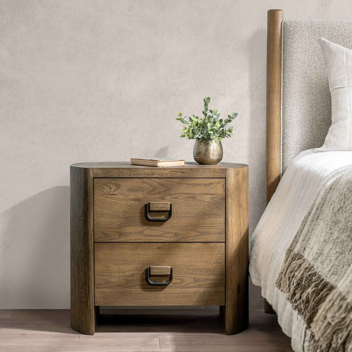 Kyrie Tawny Brown 2 Drawer Nightstand by Classic Home at Eve Furniture