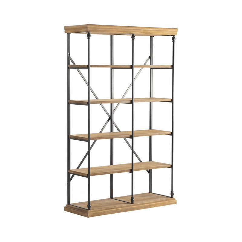 La Salle Natural/Black Bookshelf by Crestview at Eve Furniture
