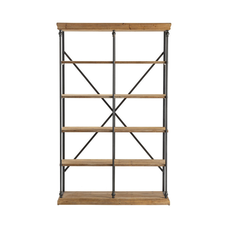 La Salle Natural/Black Bookshelf by Crestview at Eve Furniture