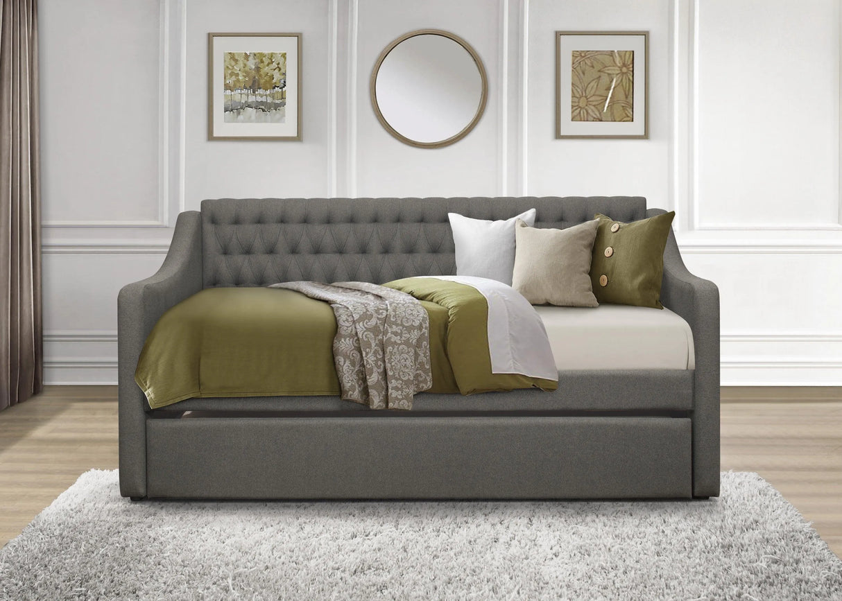 Labelle Gray Twin Daybed with Trundle by Homelegance at Eve Furniture