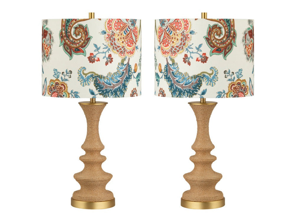 Laboheme Natural/Multicolor Table Lamp (Set of 2) by Crestview at Eve Furniture