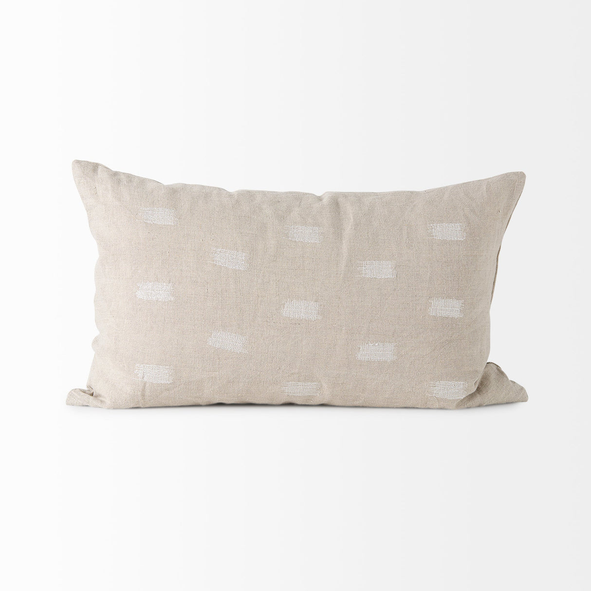 Lacey Beige/White Decorative Pillow Cover w/Non-Allergen Filler, Set of 2 by Mercana at Eve Furniture
