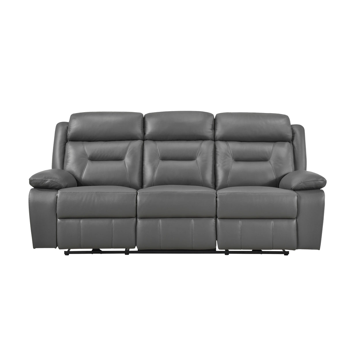 Laconia Dark Gray Leather Power Double Reclining Living Room Set by Homelegance at Eve Furniture