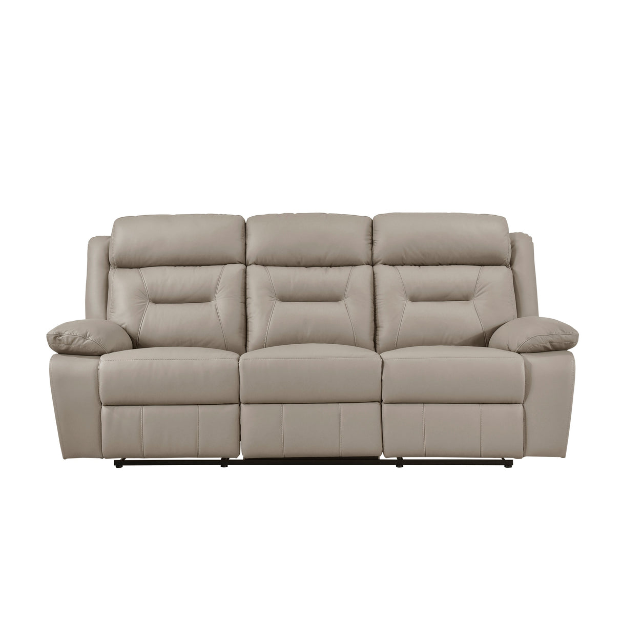 Laconia Latte Leather Double Reclining Sofa by Homelegance at Eve Furniture