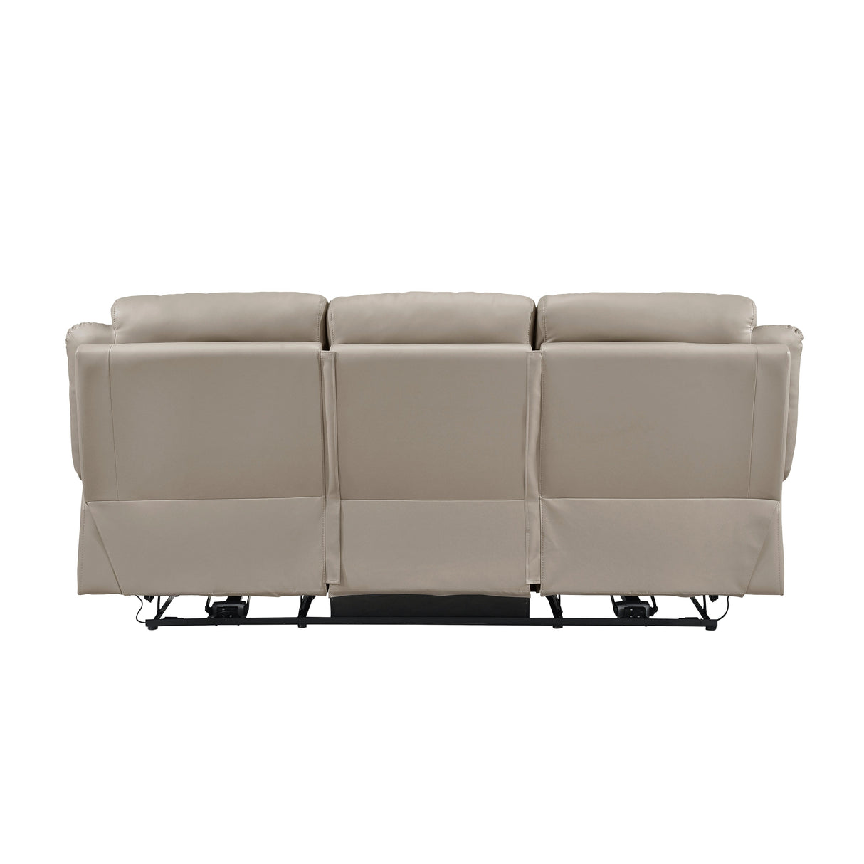 Laconia Latte Leather Power Double Reclining Sofa by Homelegance at Eve Furniture