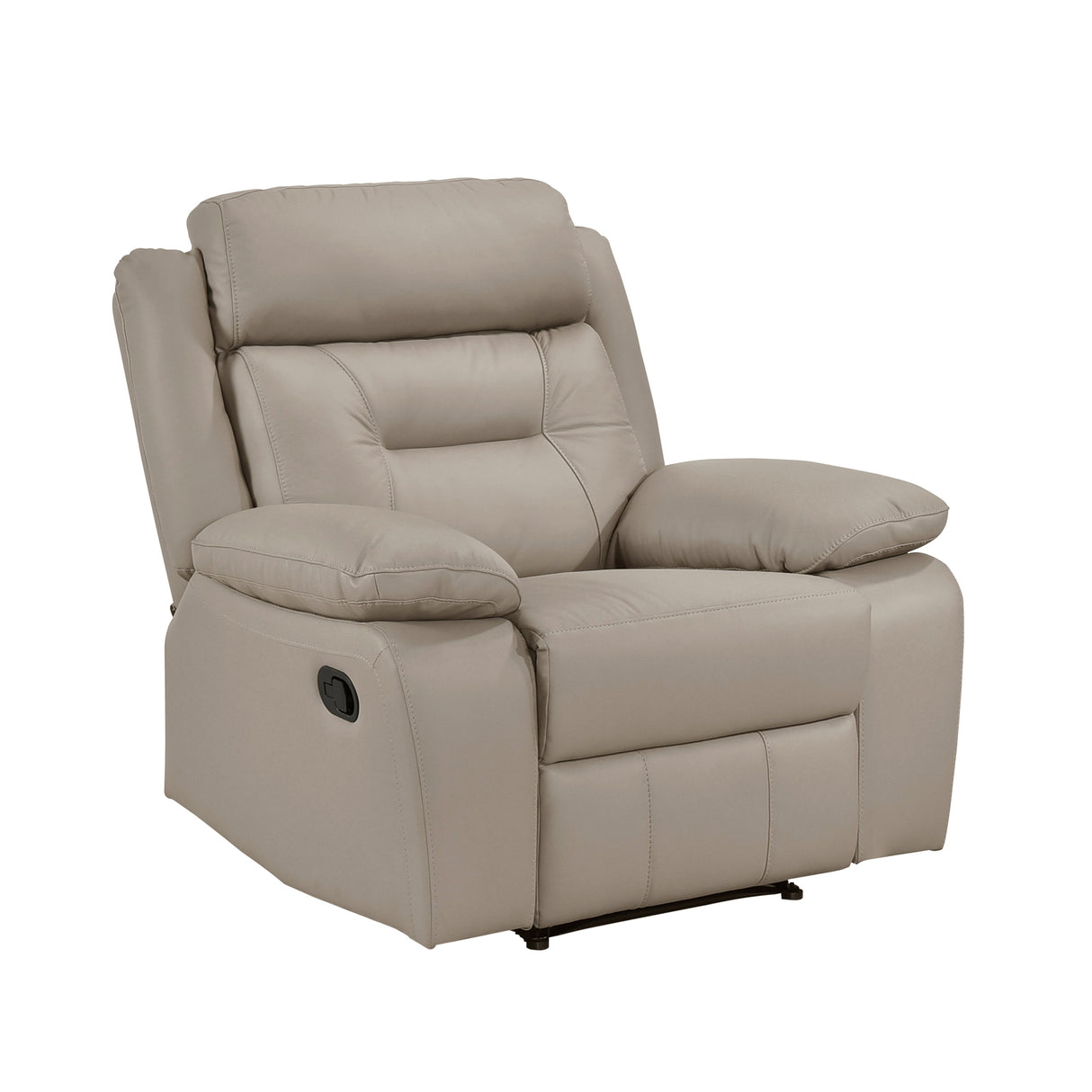 Laconia Latte Leather Reclining Chair by Homelegance at Eve Furniture