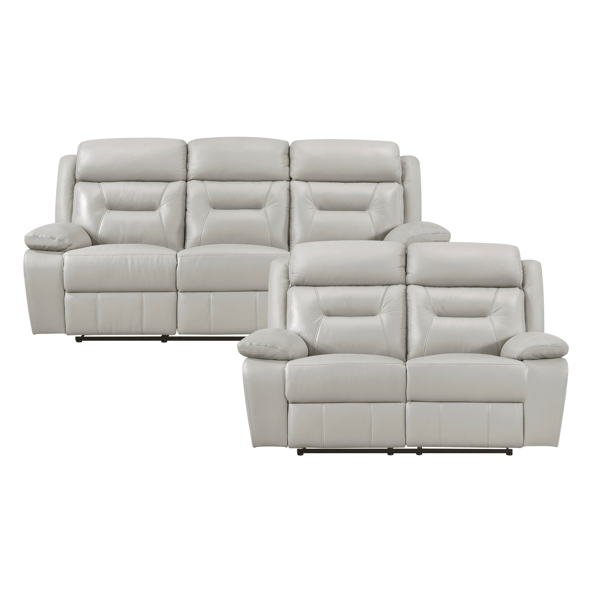 Laconia Silver 2-Piece Double Reclining Set by Homelegance at Eve Furniture