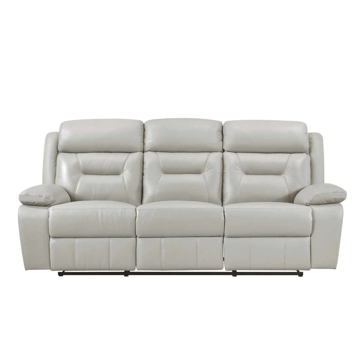 Laconia Silver Leather Double Reclining Living Room Set by Homelegance at Eve Furniture