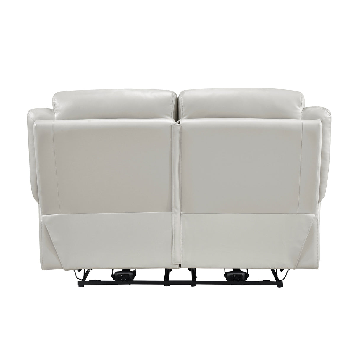 Laconia Silver Leather Power Double Reclining Loveseat by Homelegance at Eve Furniture