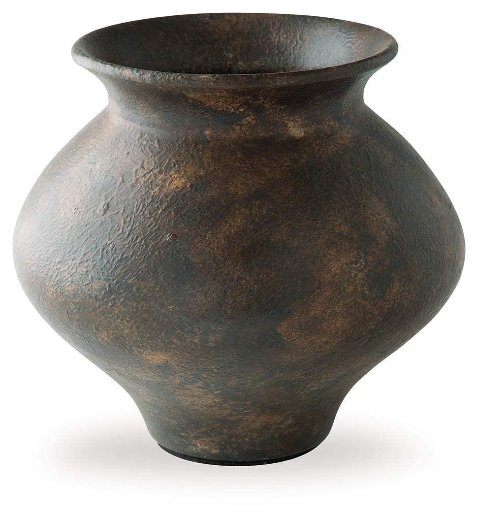 Laddlow Antique Brown Vase by Ashley at Eve Furniture