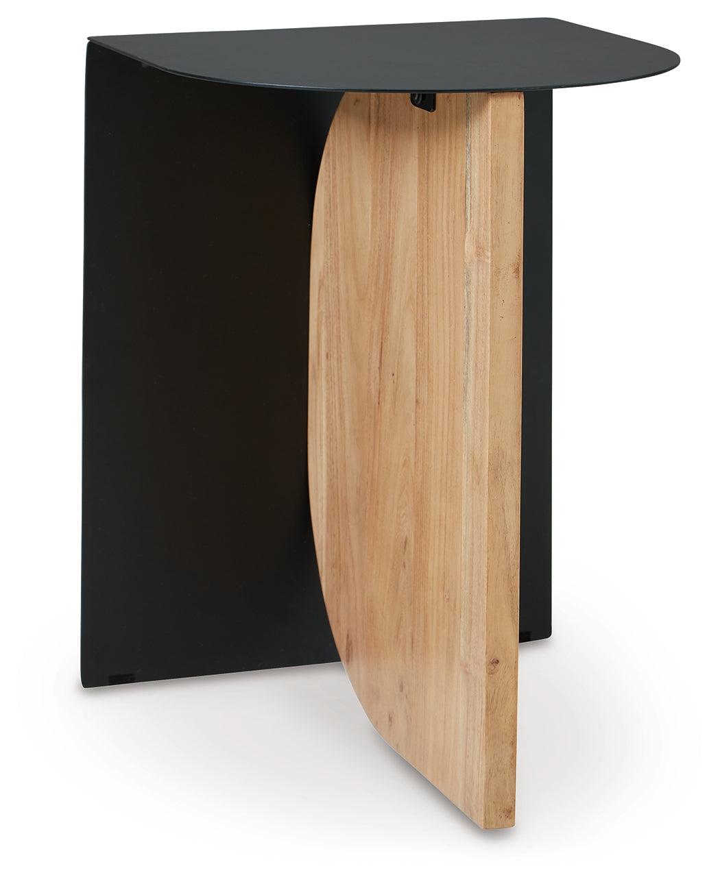 Ladgate Black/Natural Accent Table by Ashley at Eve Furniture