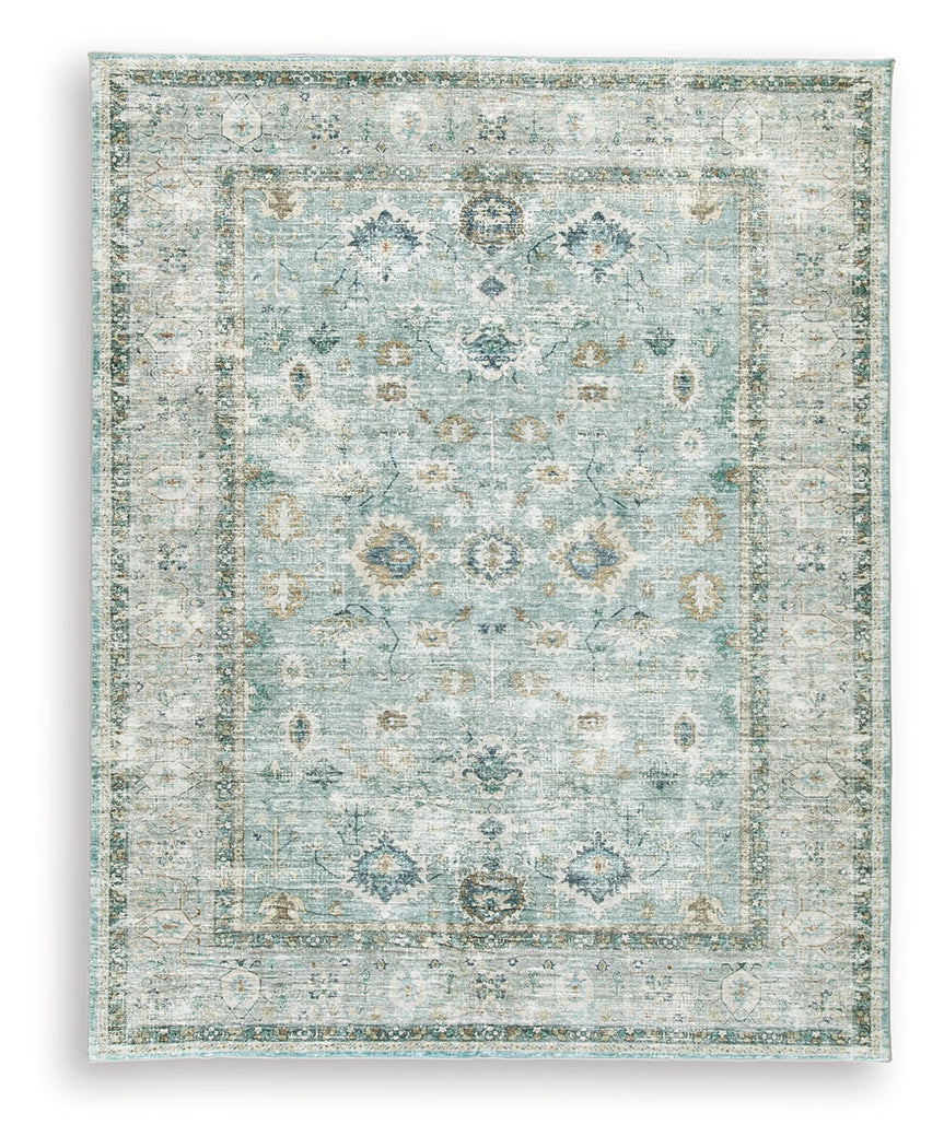 Ladstoney Teal/Beige/Ochre Large Rug by Ashley at Eve Furniture