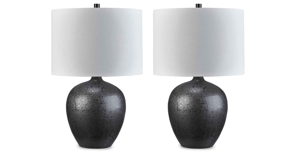 Ladstow 2-Piece Table Lamp Set in Black by Ashley at Eve Furniture