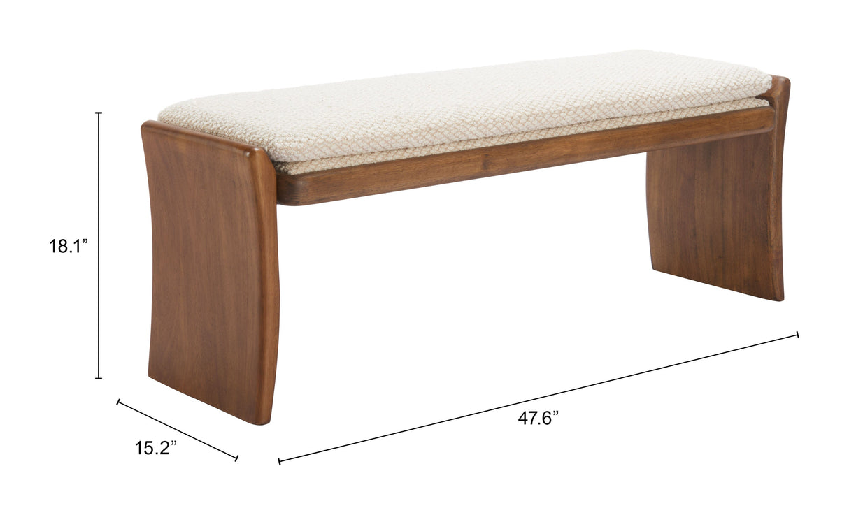 Lafa Beige Bench by Zuomod at Eve Furniture