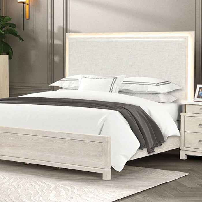 Lafayette Weathered Gray 4-Piece Queen Bedroom Set by Furniture of America at Eve Furniture