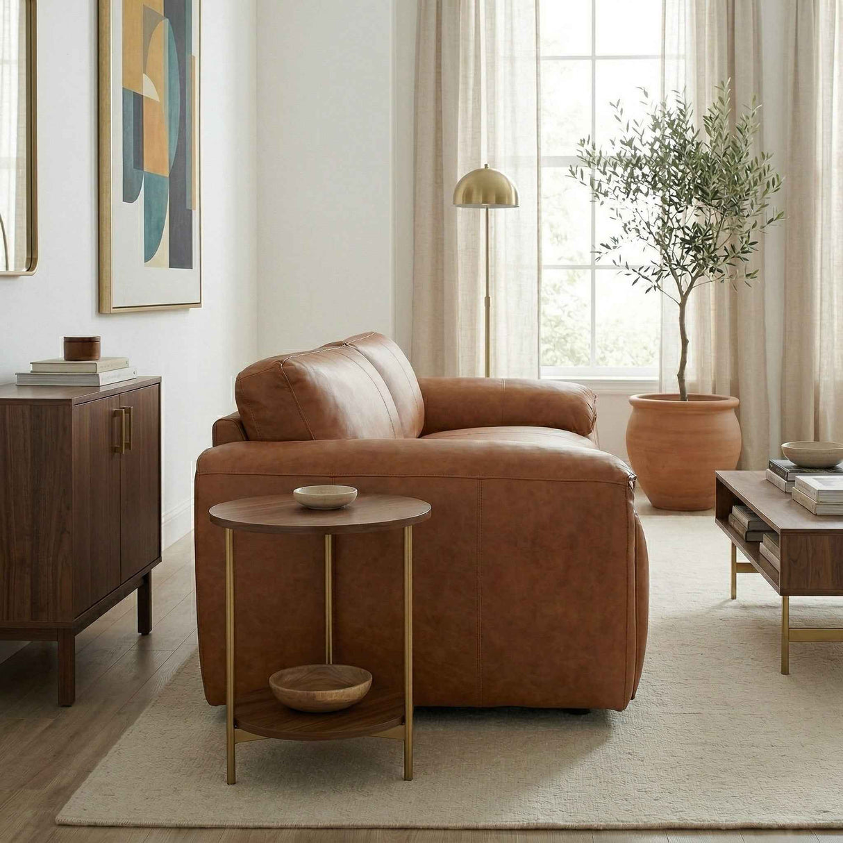 Laffey Tan Top Grain Leather Sofa by Ashcroft Furniture at Eve Furniture