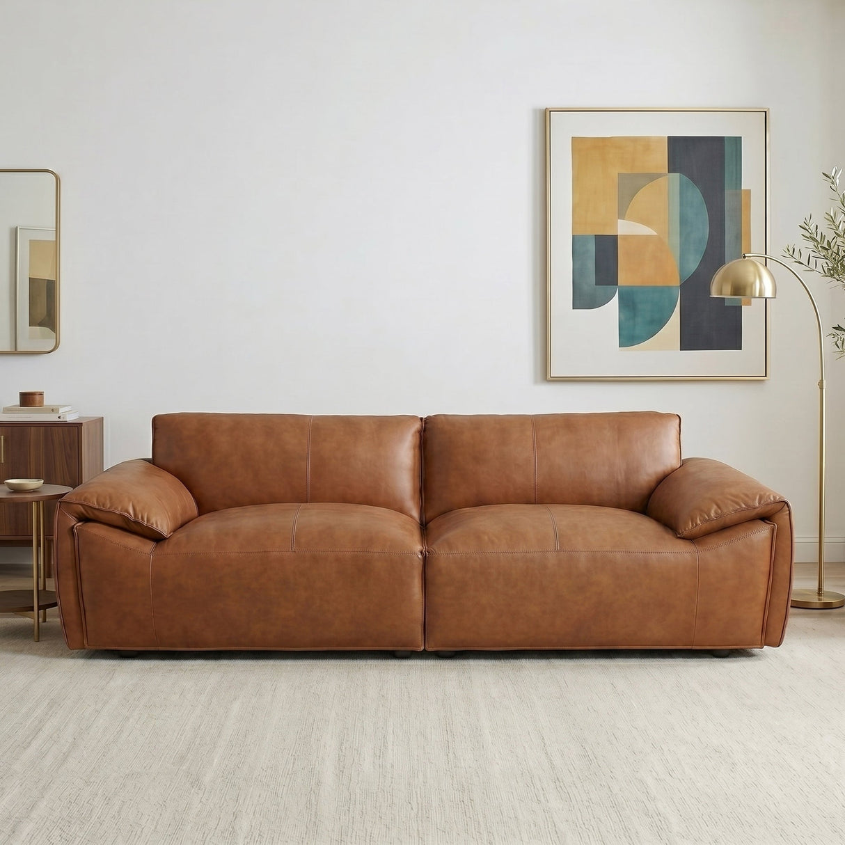 Laffey Tan Top Grain Leather Sofa by Ashcroft Furniture at Eve Furniture