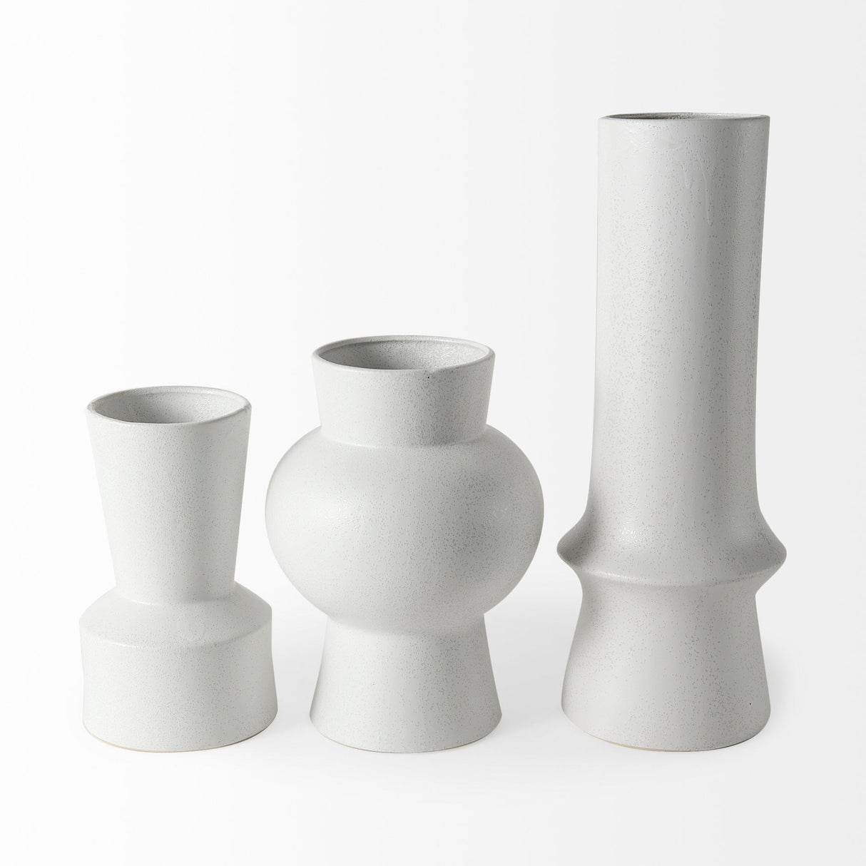 Laforge 10.8H Medium White Ceramic Vase by Mercana at Eve Furniture
