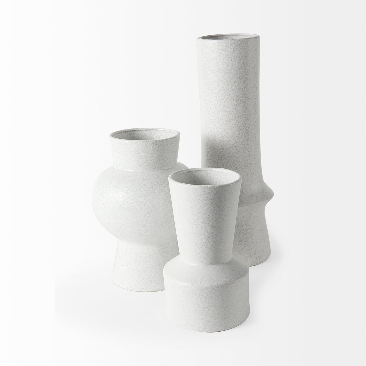 Laforge 10.8H Medium White Ceramic Vase by Mercana at Eve Furniture