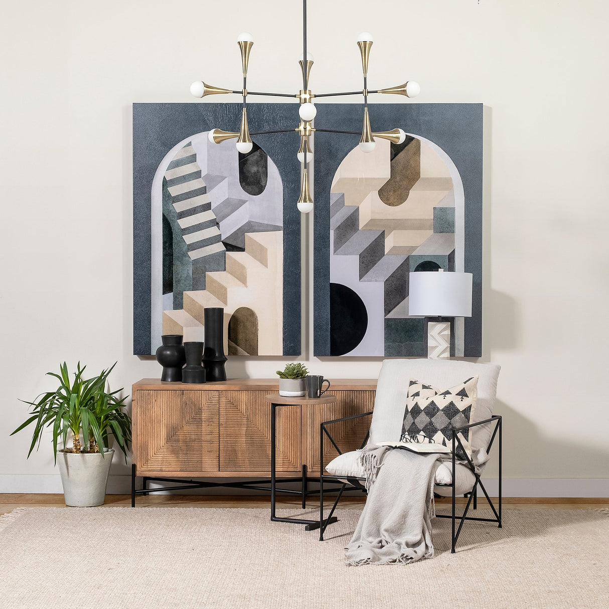 Laforge Black Ceramic Vase by Mercana at Eve Furniture