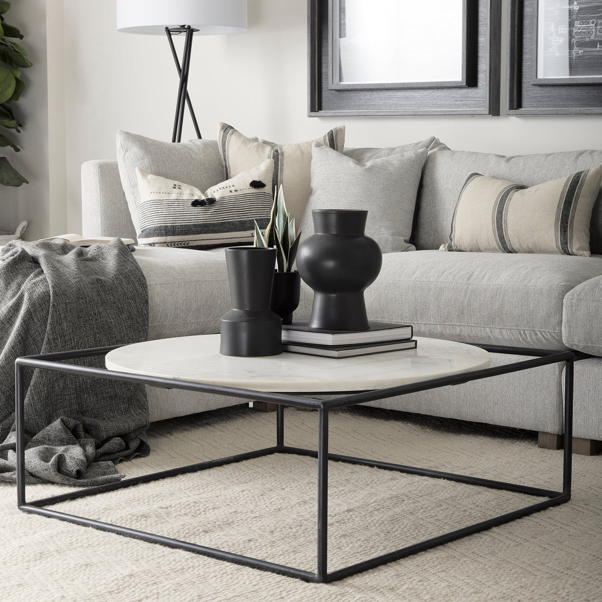 Laforge II Black Ceramic Vase by Mercana at Eve Furniture