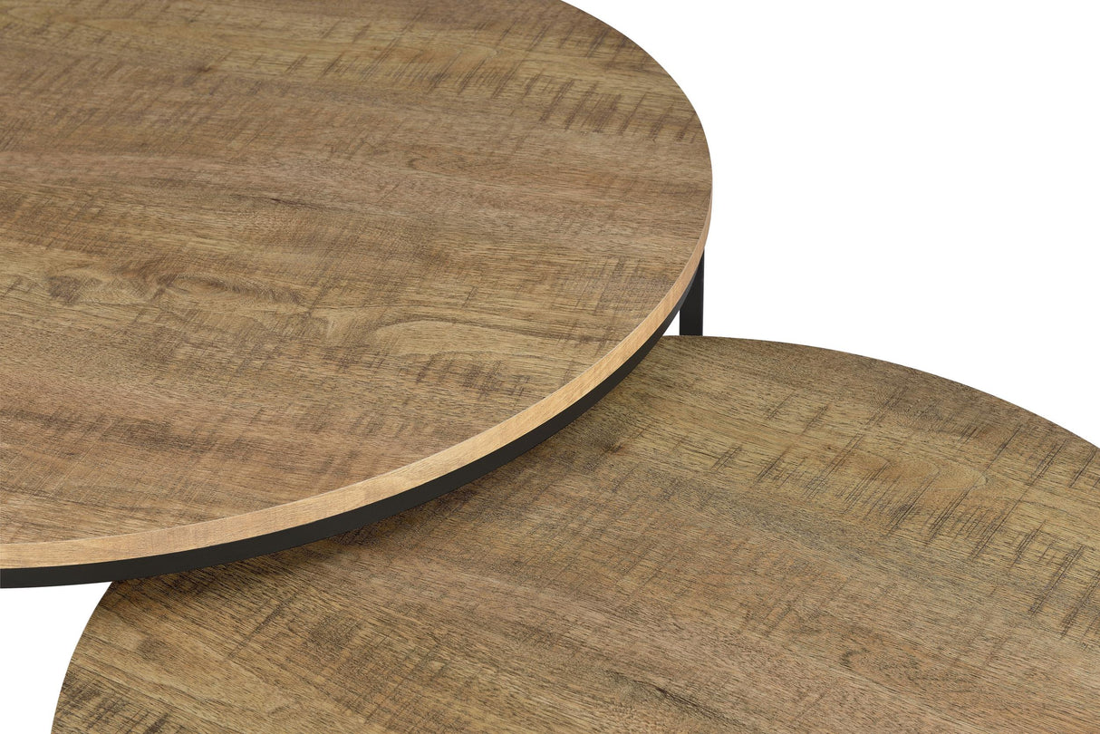 Lainey Mango 2-Piece Round Nesting Coffee Table by Coaster at Eve Furniture