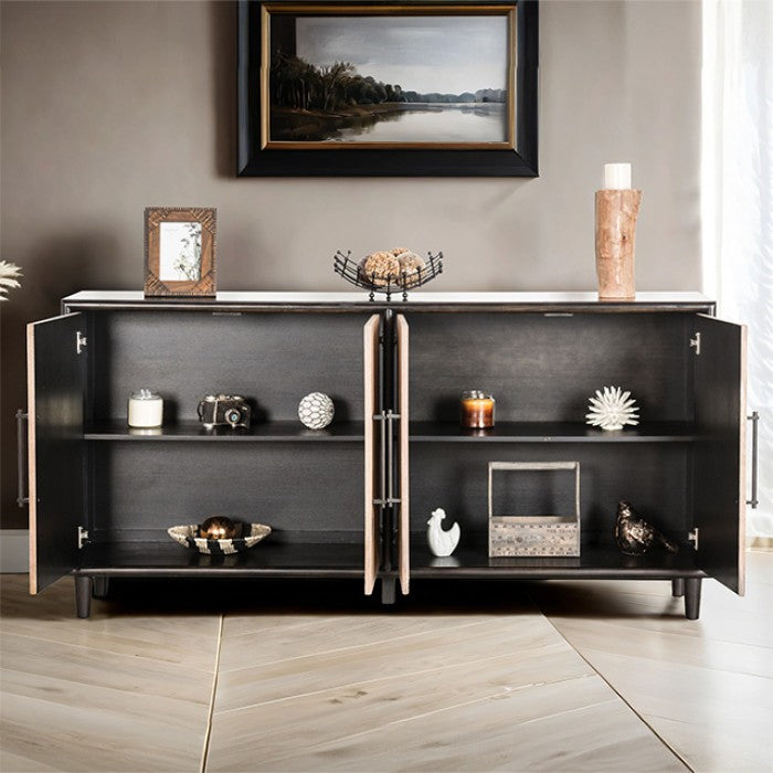 Lakeside Black/Natural Cabinet by Furniture of America at Eve Furniture