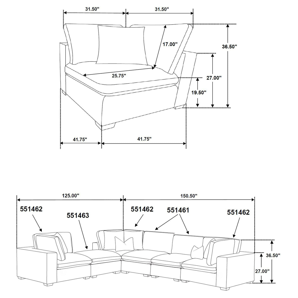 Lakeview Ivory 6-Piece Upholstered Modular Sectional Sofa by Coaster at Eve Furniture