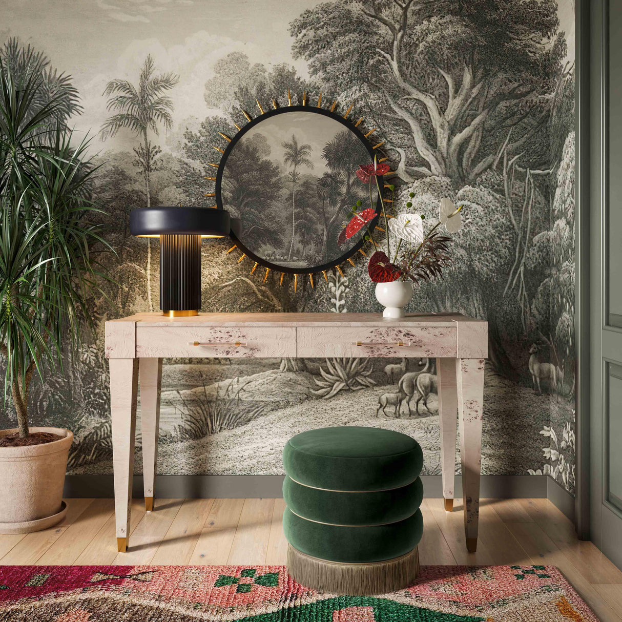 Lakka Velvet Ottoman by TOV Furniture at Eve Furniture