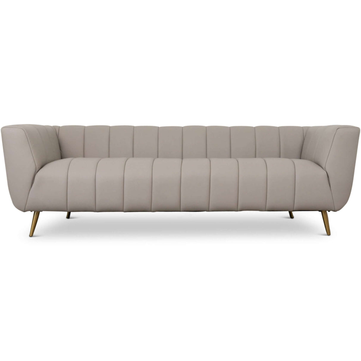 LaMattina Genuine Italian Grey Leather Channel Tufted Sofa by Ashcroft Furniture at Eve Furniture