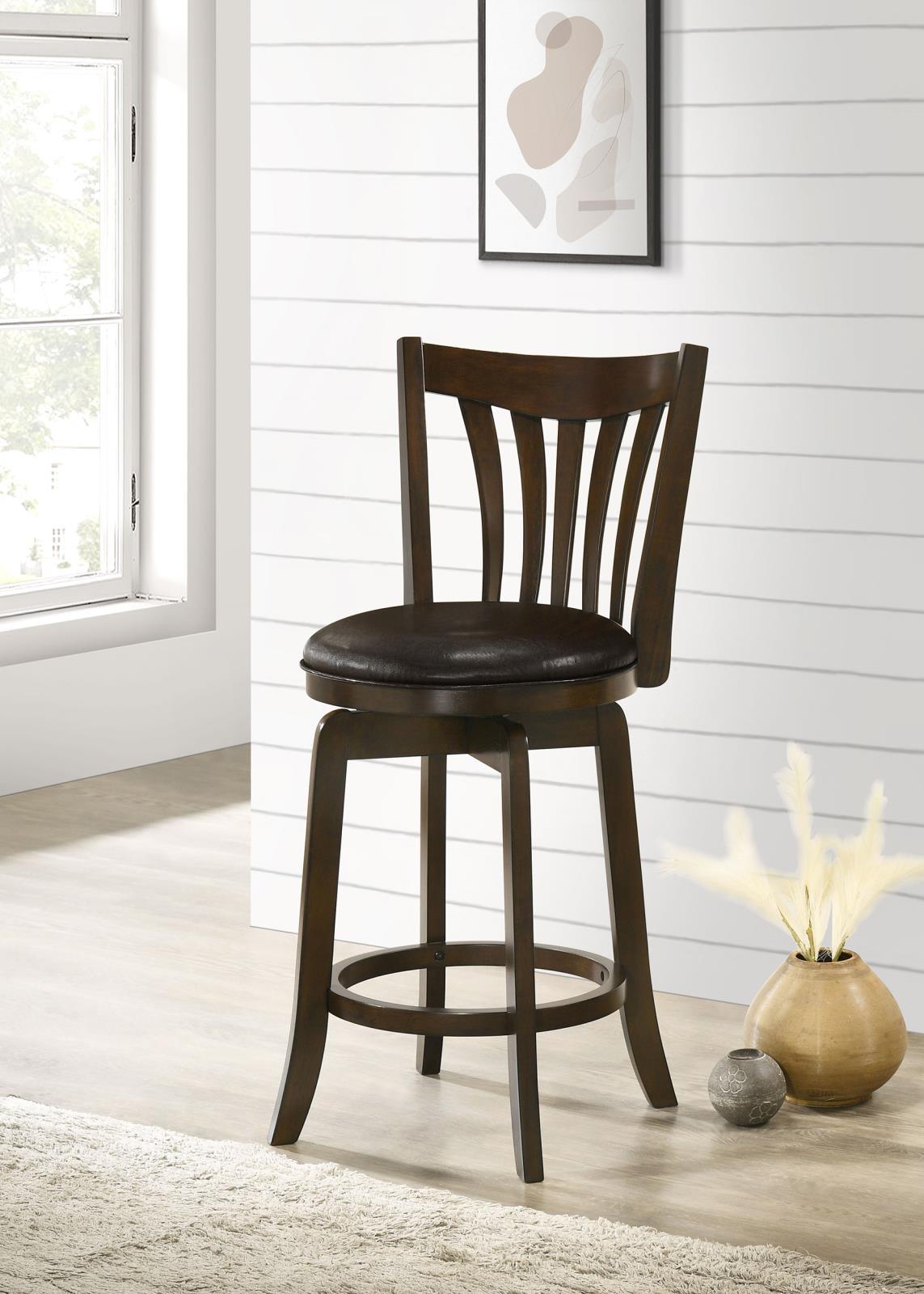 Lambert Counter Height Swivel Bar Stool with Upholstered Seat Dark Cherry by Coaster at Eve Furniture
