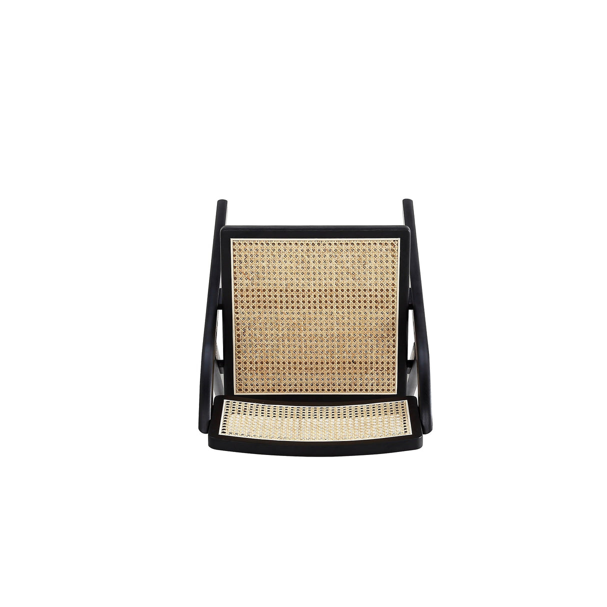Lambinet Folding Dining Chair in Black and Natural Cane (set of 2) by Manhattan Comfort at Eve Furniture