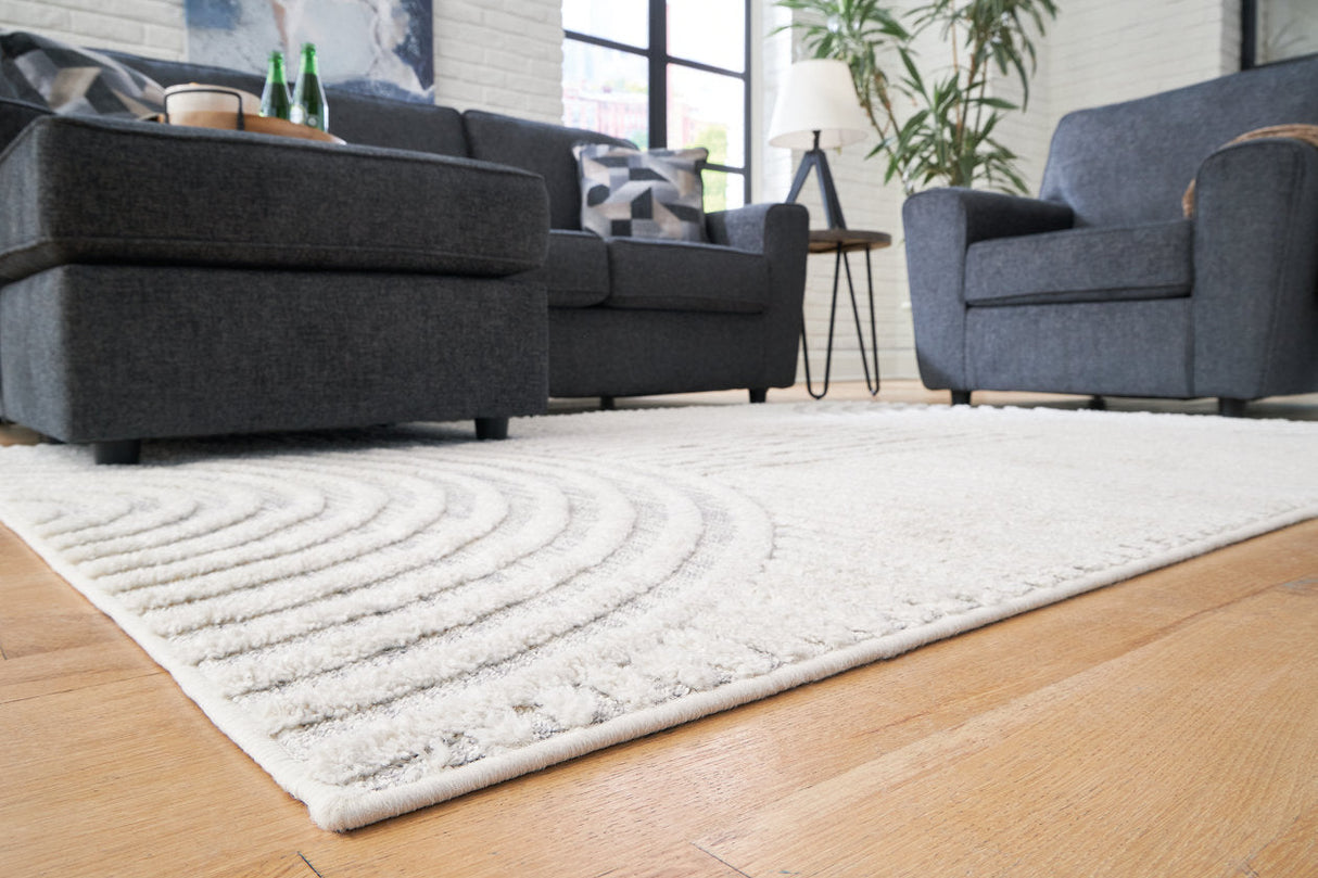 Lambworth Gray/Cream Large Rug by Ashley at Eve Furniture