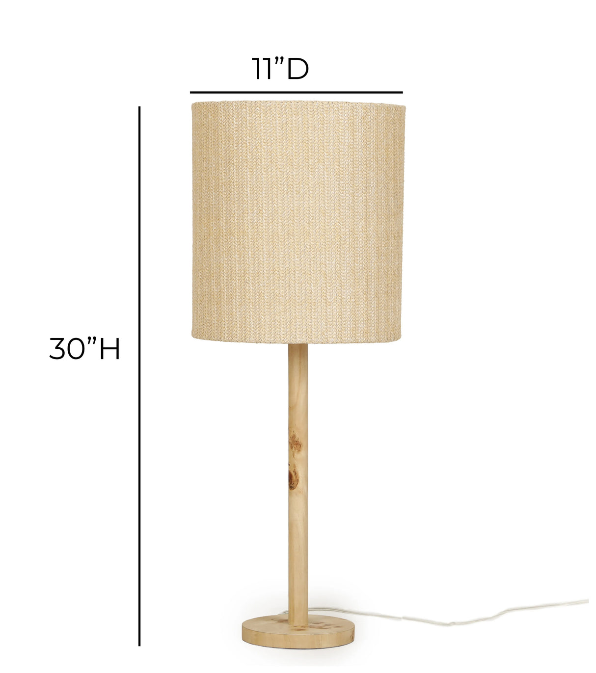 Lamia Natural Burl and Raffia Designer Table Lamp by TOV Furniture at Eve Furniture