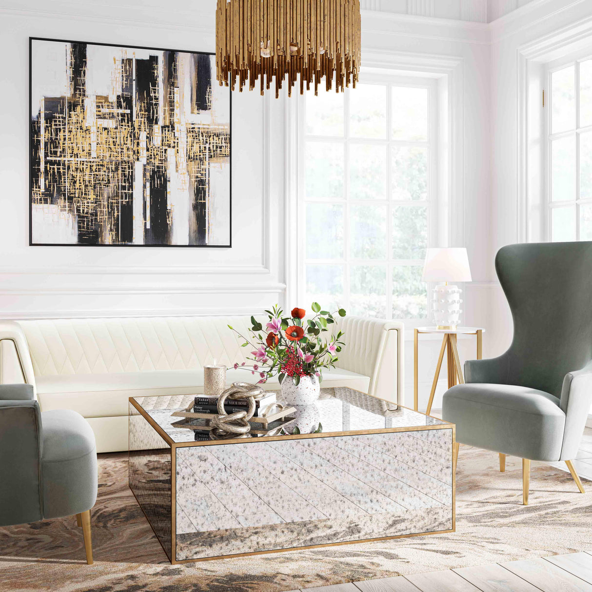 Lana Mirrored Coffee Table by Inspire Me! Home Decor by TOV Furniture at Eve Furniture