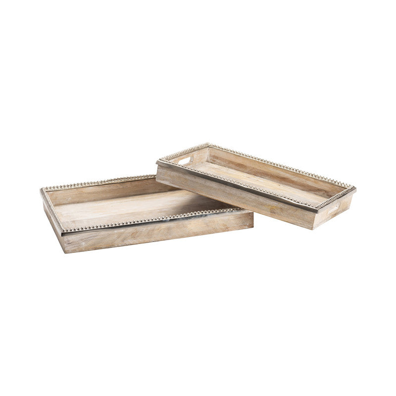 Lana Natural Trays (Set of 2) by Crestview at Eve Furniture