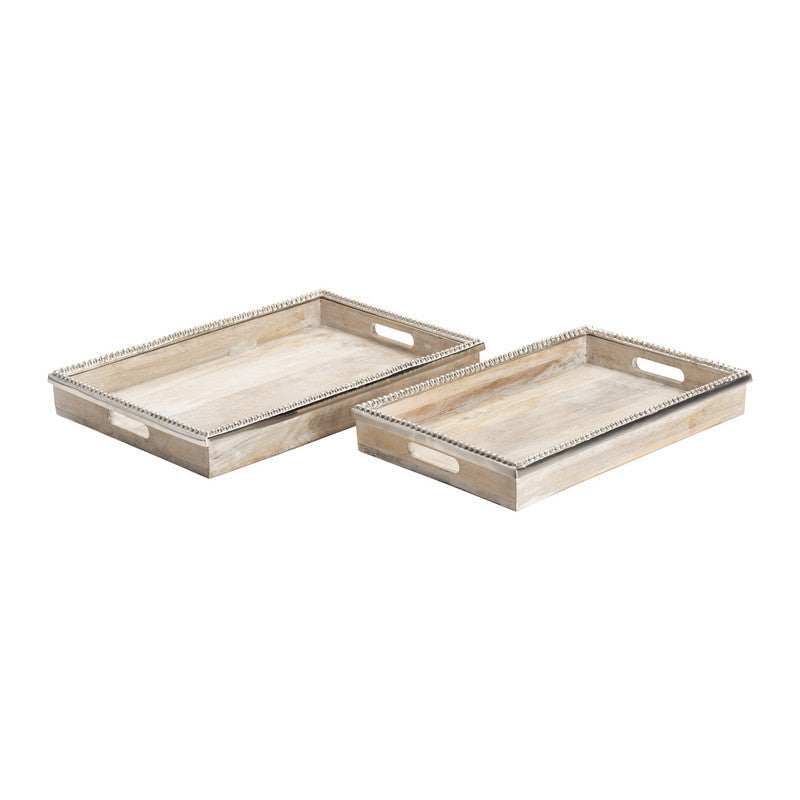 Lana Natural Trays (Set of 2) by Crestview at Eve Furniture